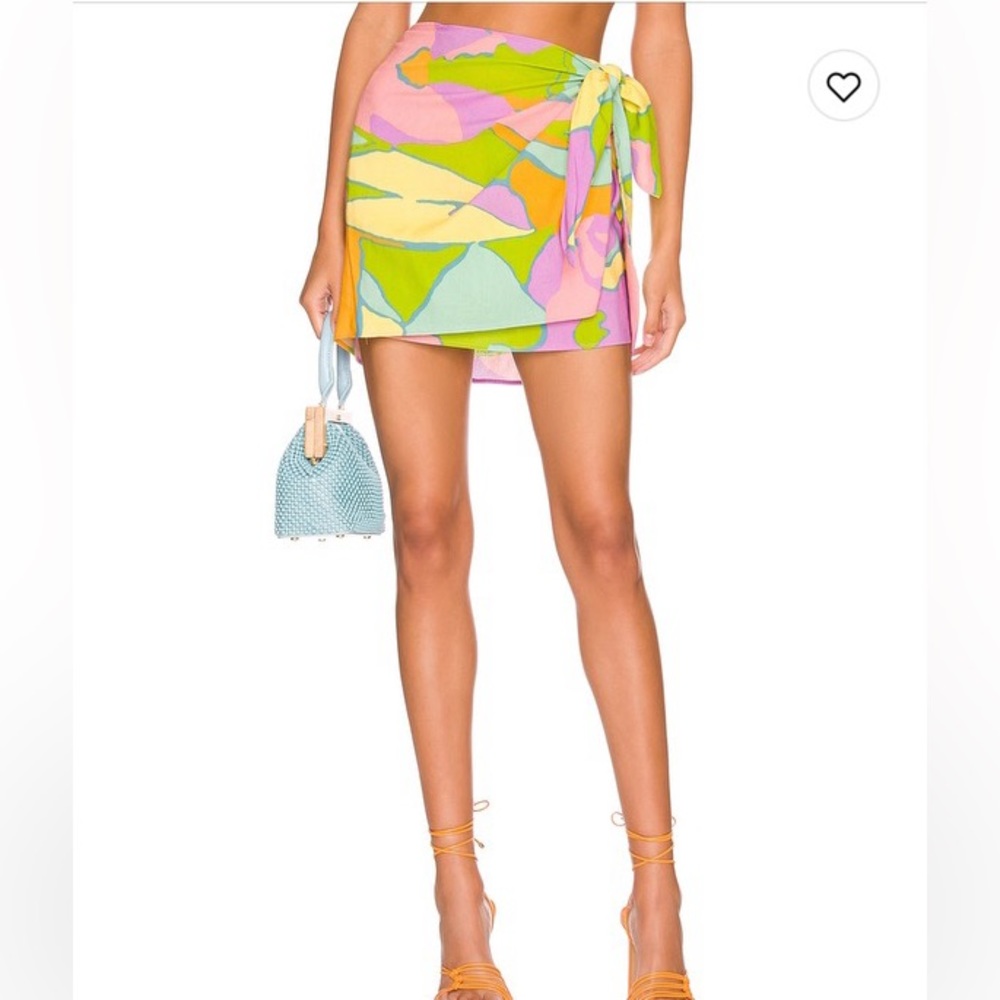Show Me Your Mumu Wrap Me Up Summer Mini Skirt in Sherbet- size small
